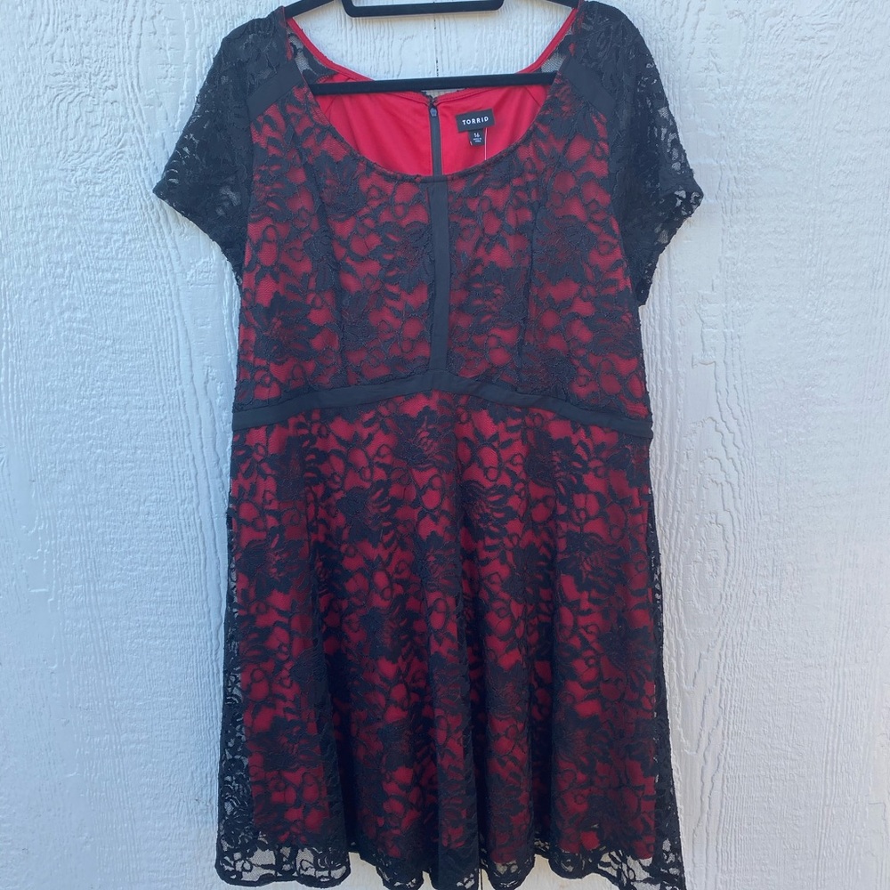 Red and Black Lace Torrid Dress
